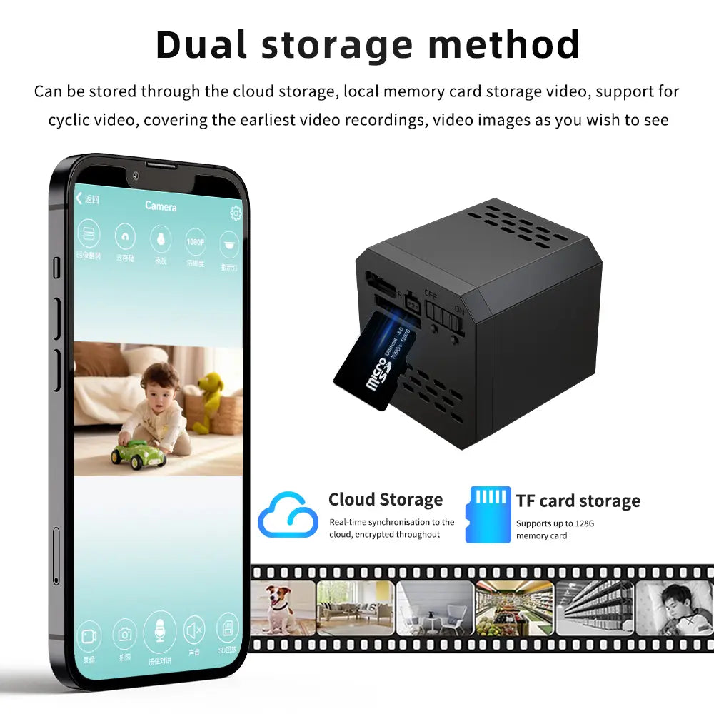 Spy Camera Hidden Camera, Wifi Mini Wireless Small Nanny Cam Real 1080P with Night Vision for Indoor Security, Tiny Secret Camaras Espias Ocultas for Baby/Pet with APP Remote Viewing Monitor Monitoring Surveillance